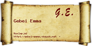 Gebei Emma névjegykártya